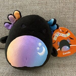 Squishmallows Halloween Zanda Black with Rainbow Belly Plush